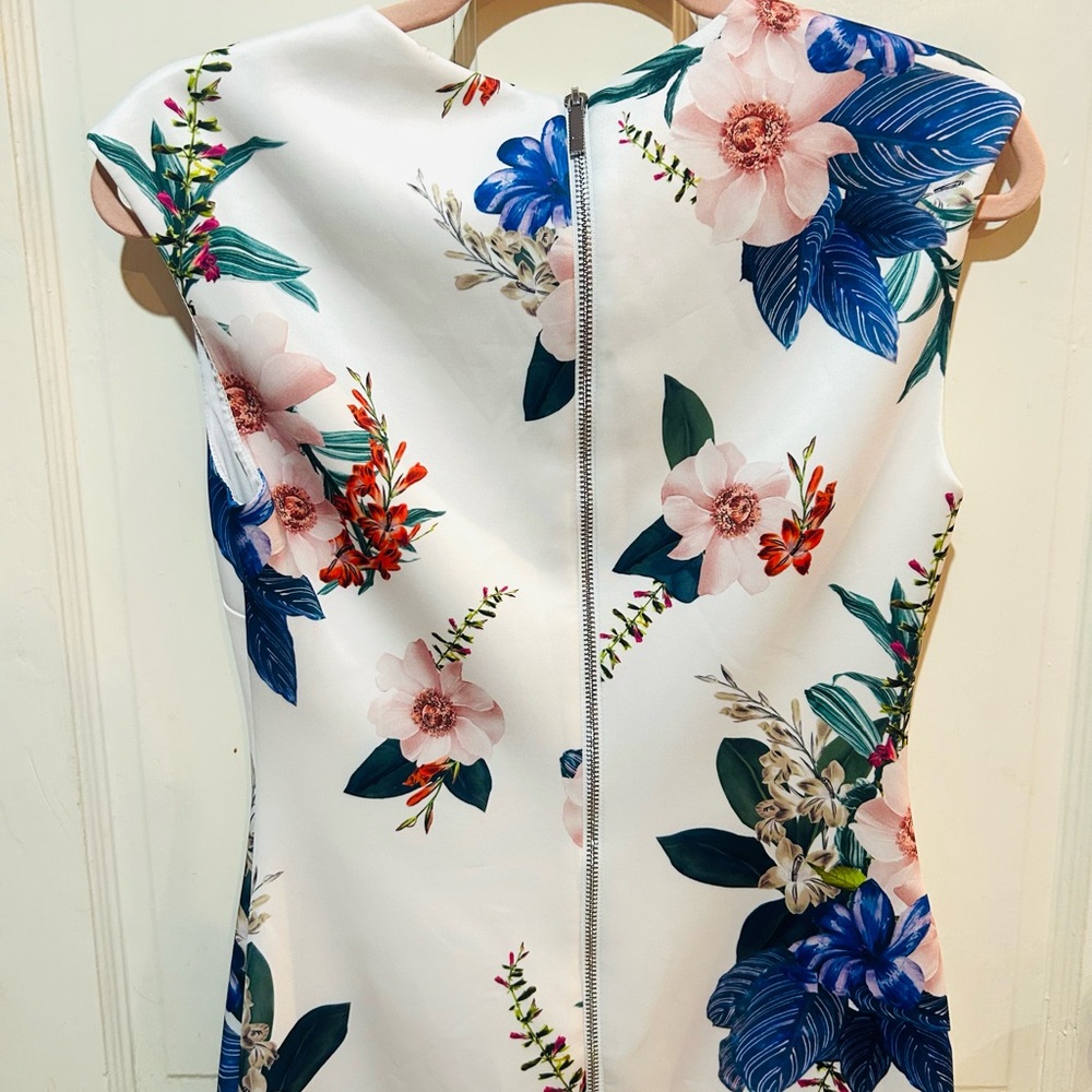 Ted Baker Sharley Jamboree Cap Sleeve Satin Floral Designer Dress US4 - Picture 8 of 16
